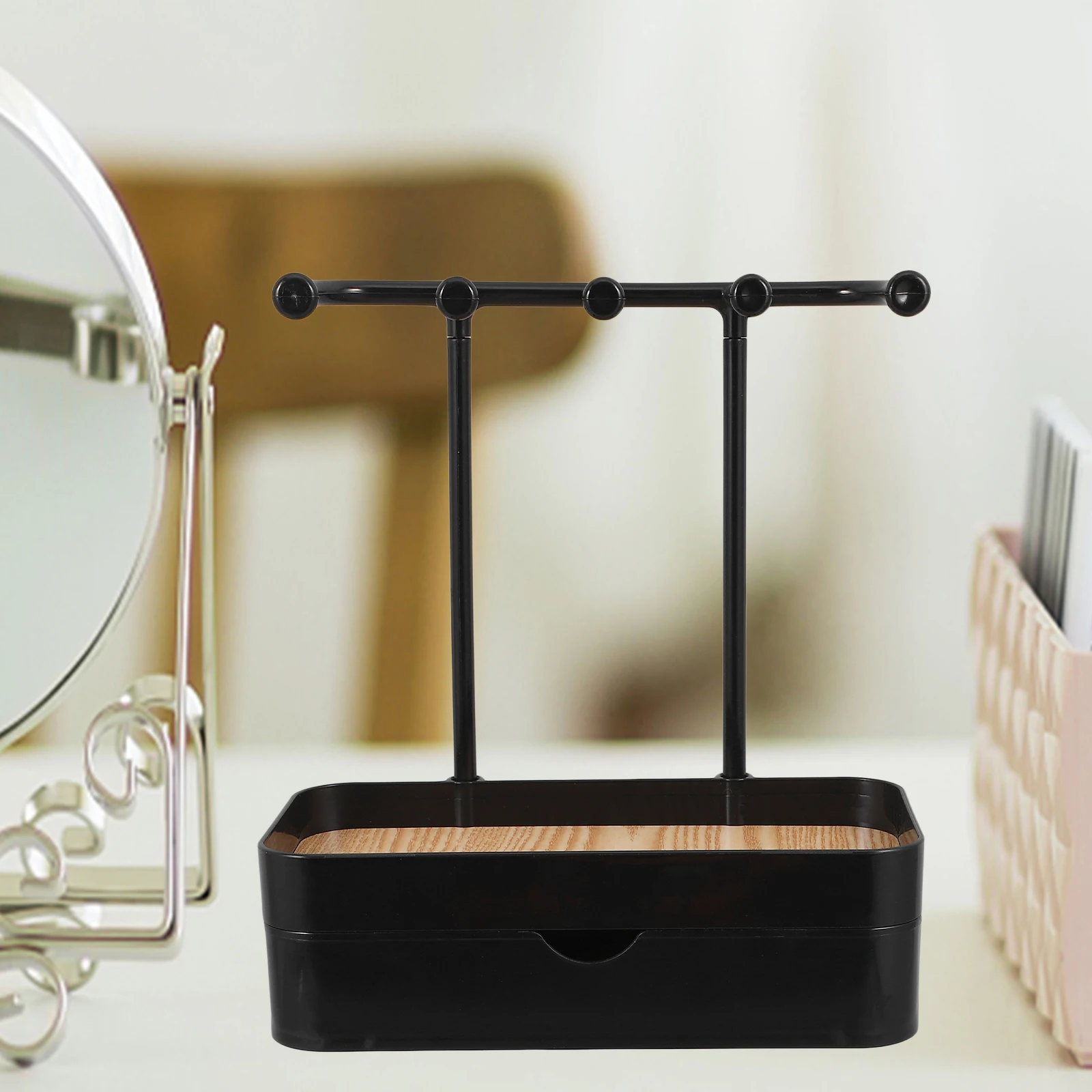 

1pc Double Layer Jewelry Rack Storage Display Stand for Necklaces Bracelets Earrings Holder Plastic Organizer Necklace Stand