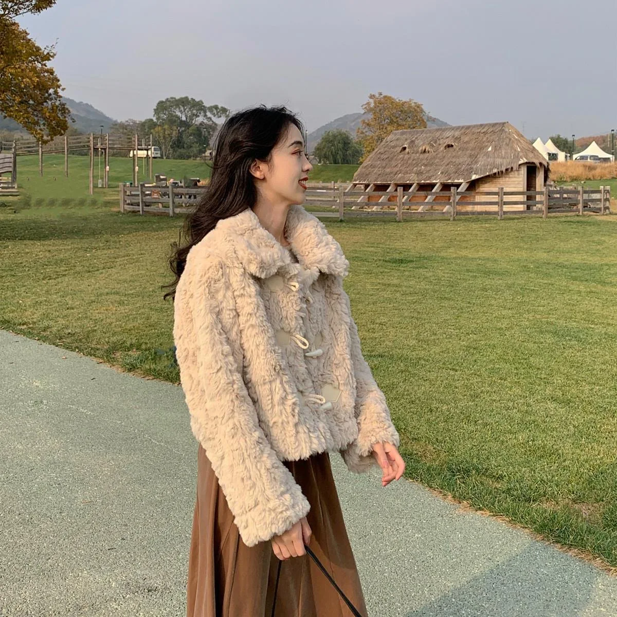 2023 neue Frühling koreanische Lammfell Mäntel Top Frauen Herbst lose Reisetasche kurze Imitation Pelz jacke weibliche Plüsch Obermantel Kleidung