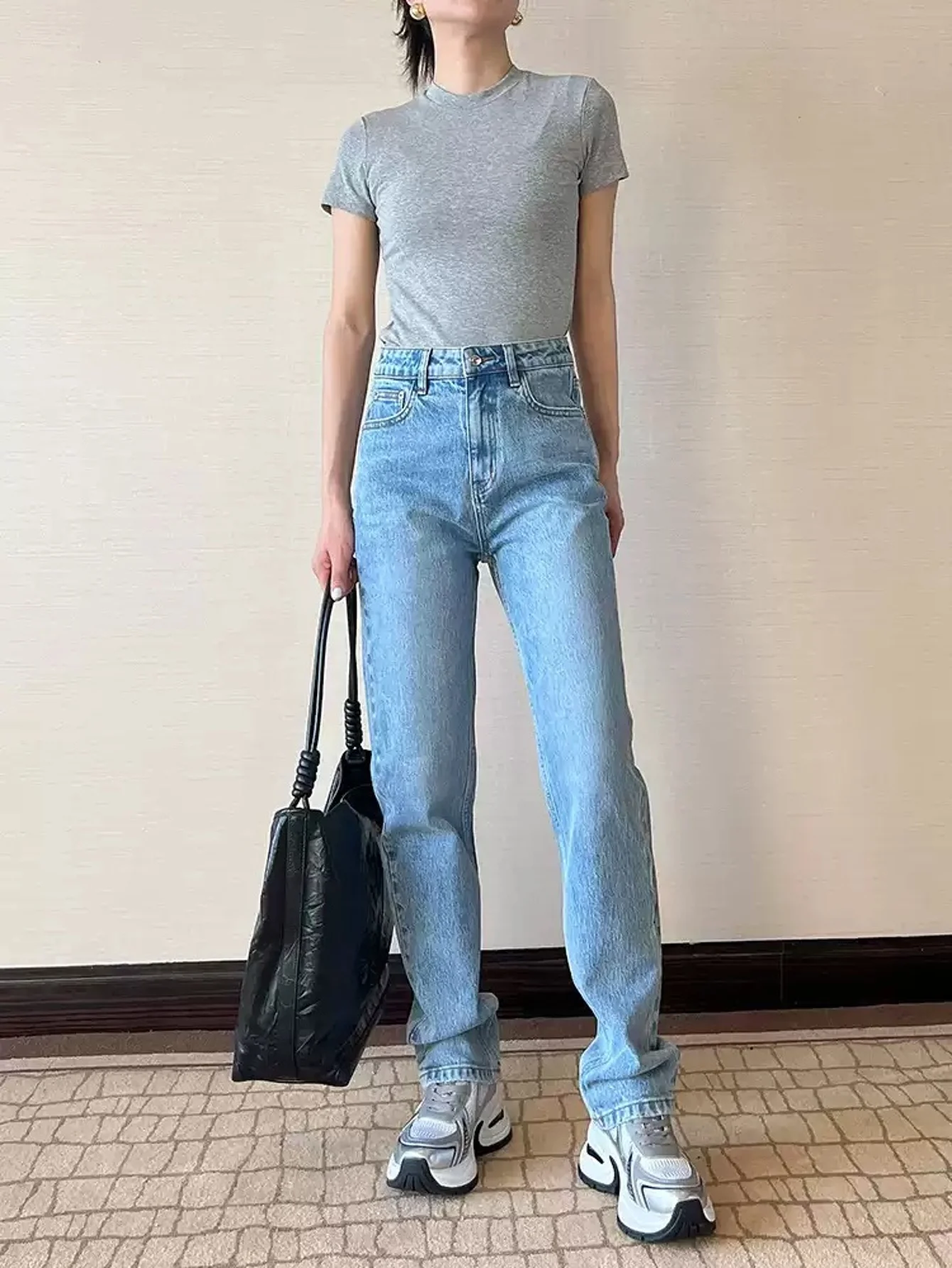 Original Blue Slim Jeans For Men Y2k Drip Unisex Street Denim Pants - No accessories or belts included