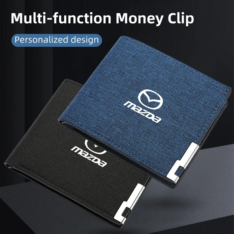 Автомобильный мужской короткий кошелек, держатель для кредитных карт, складной кошелек для Mazda 6 3 5 2 CX5 CX7 CX9 CX30 RX8 MX5 Axela Atenza
