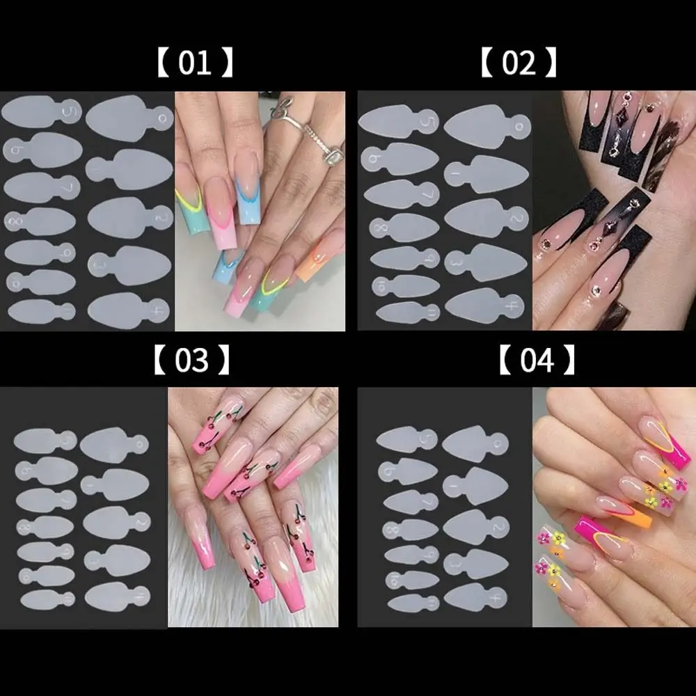 Franse lijn nagelstickers gelverlenging nagelvorm Franse forma dubbele sticker nagels mal sticker siliconen nagels mal pad