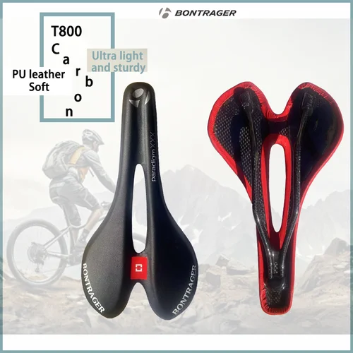 Bontrager Rojo/Negro Carbono + EVA + PU Sillín de bicicleta de carretera ultra suave, suave, hueco y transpirable Sillín de bicicleta de montaña Sillín de carbono