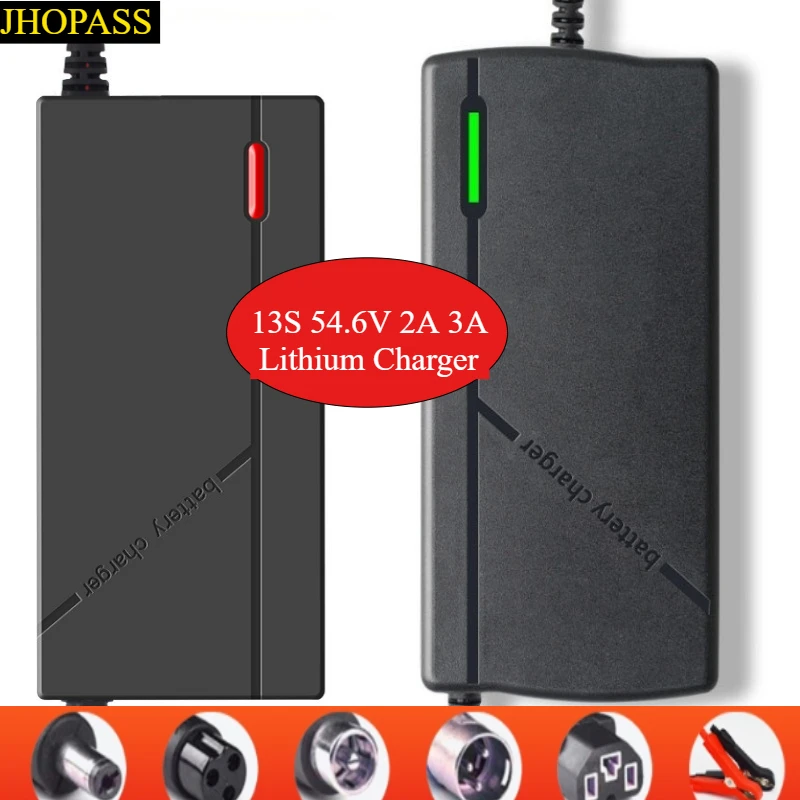 

HD 13S 54.6V 2A 3A LED Display Smart lithium battery charger for Scooter E-bike Motorcycle DC48V AC110-220V EU AU UK US plug