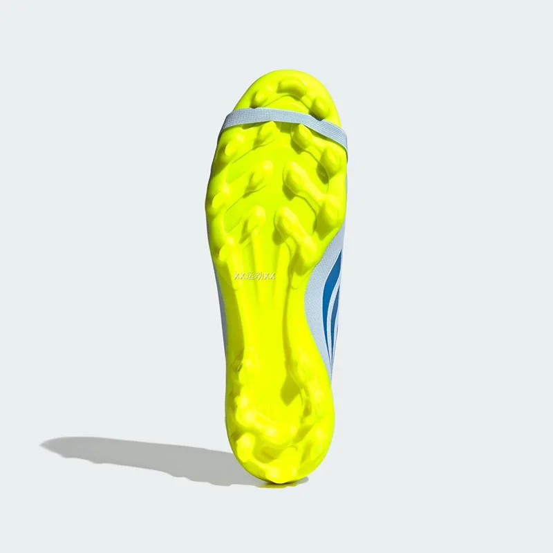 Popular Adidas JS0345 Unisex AG Firm Ground Soccer Cleats Crystal Blue Light Blue Bright Yellow Fluorescent Football Boots view 4