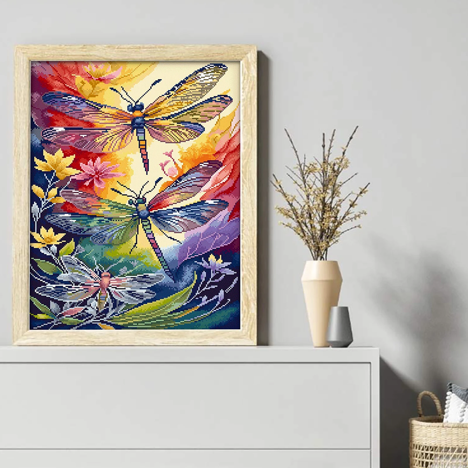 Dragonfly Full 14CT DIY Stampe - Cross Stitch Stamped Kits Beginners ulasan dan harga