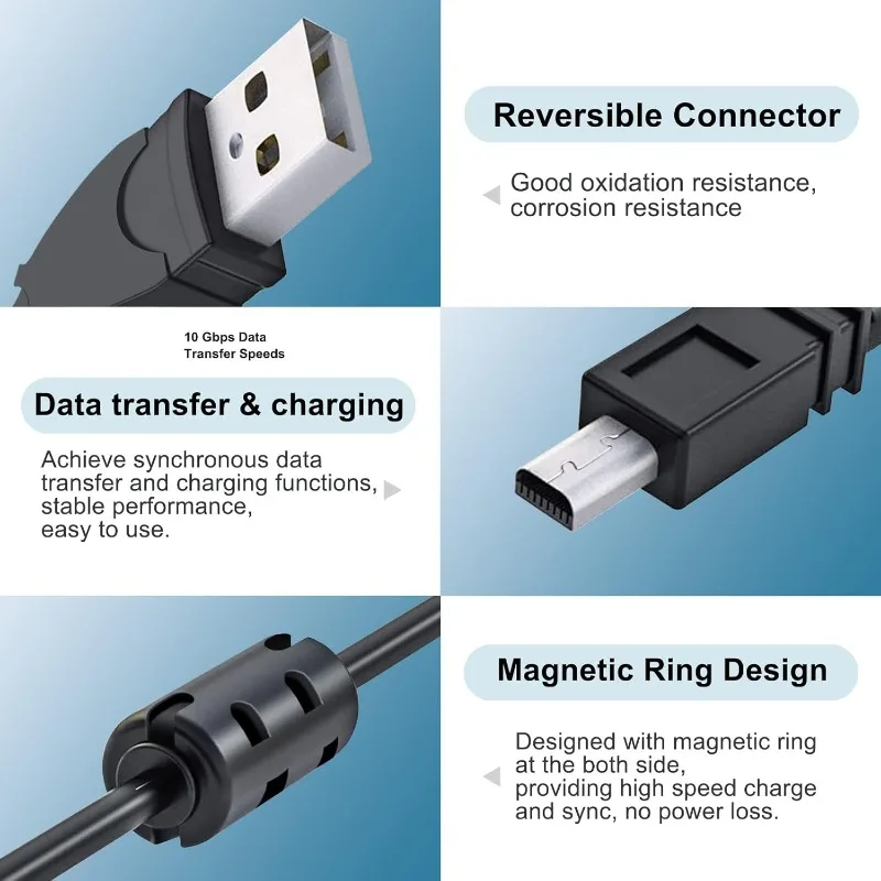 USB Data Cable for Nikon D750 D3200 D3300 D5000 P1 P50 P60 P300 P5100 L1 L2 L3 L110 L310 S01 S4 S9 S10 S70 S100 S210 S640 Camera