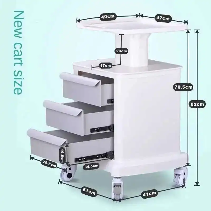 

Modern Minimalist Salon Trolley for Salon Equipment Furniture Organizer Cart with Wheels Portable Medical Beauty Salon Trolley