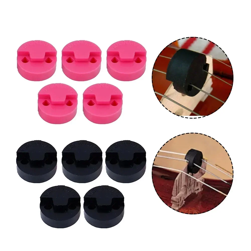5*Rubber Violin Mute Professional Violin Parts Round Rubber Violin Mute Silencer 20 X 20mm Stringed Instruments Accessories