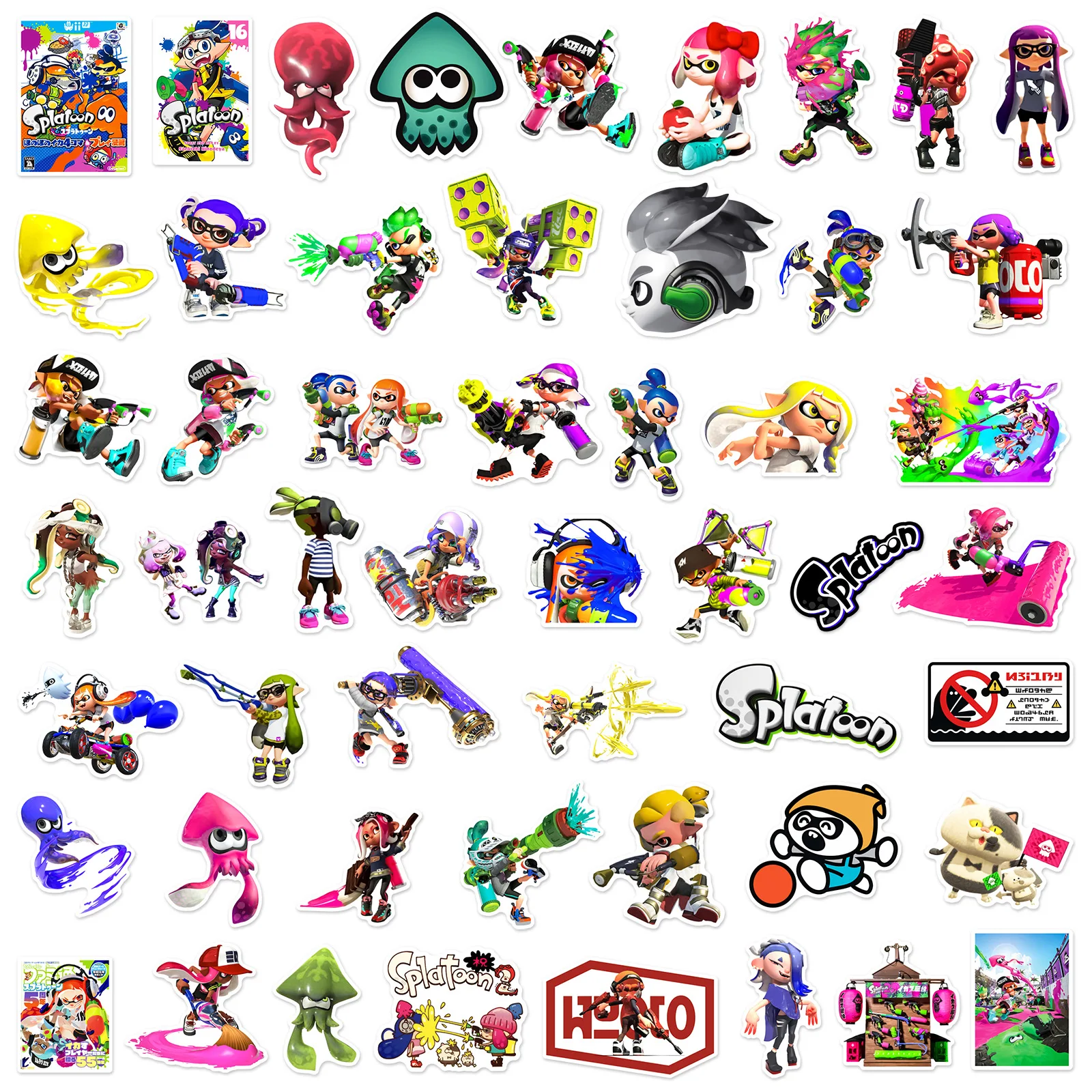 50PCS Splatoon Game Cartoon Sticker Suitcase Phone Case For Kids Toy Kawaii Stickers Waterproof Cool Decoration Supplies