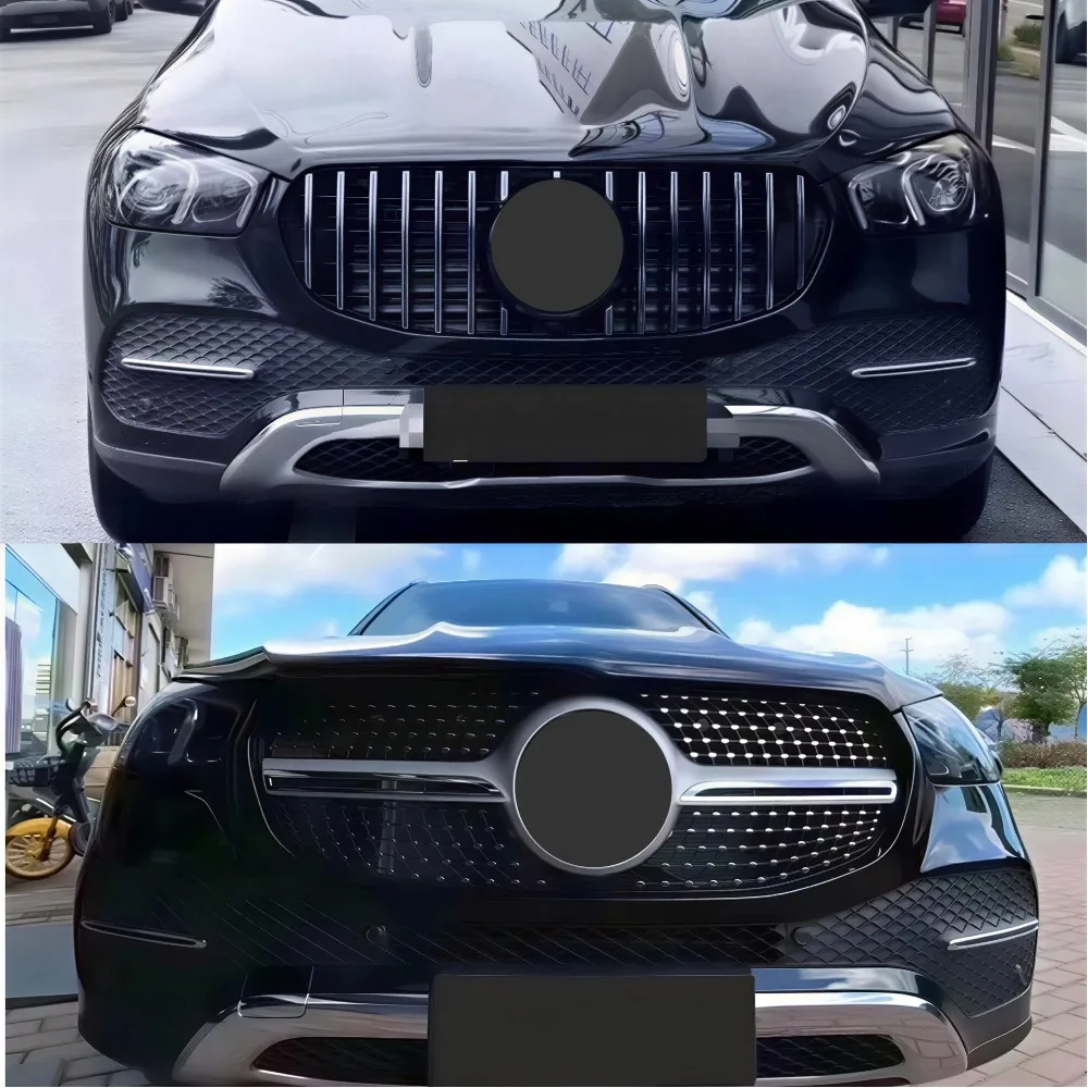2020-2023 For Mercedes W167 Benz GLE 350 450  ABS plastic GT style Upgrade Front Hood Grille Racing Grill Trim Kit