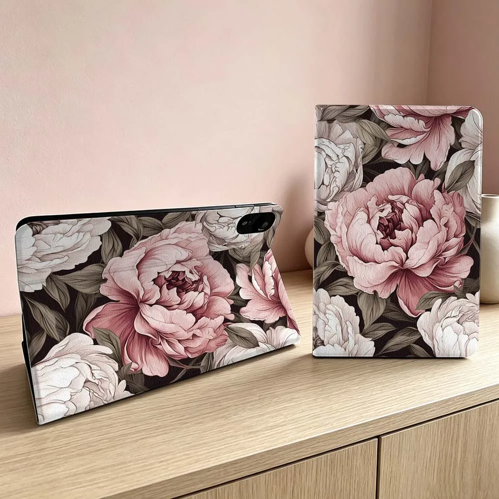 Pink Peony Floral Pattern Soft For Xiaomi Redmi Mi Pad 8 7 6 5 4 2 SE K Pro Max Ultra Poco Pad Inch Tablet Case