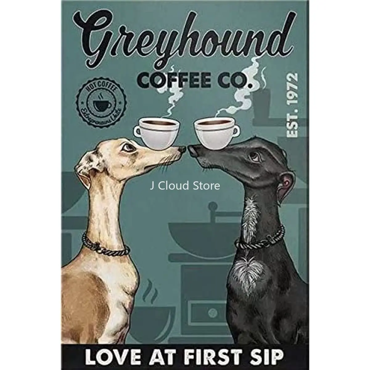 Greyhound Coffee Decor Gifts Funny Bathroom Decor Wall Art Coffee Bar Vintage Metal Tin Sign Office Home Toilet Pictures sign