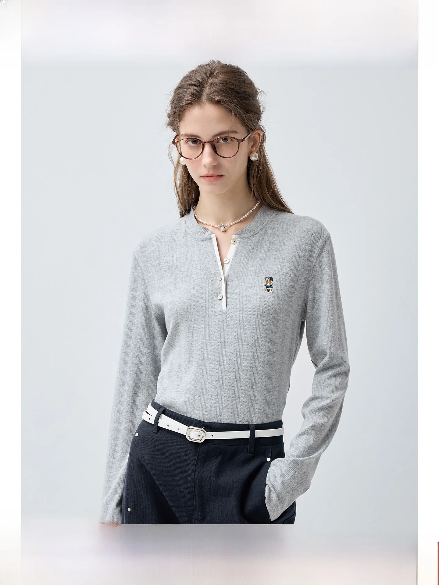 

Женская универсальная футболка с длинным рукавом и круглым вырезом, с эффектом похудения, для полных женщин, весенняя мода