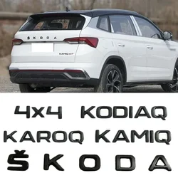 ABS Car Rear Trunk Emblem Stickers Black Logo Accessories for SKODA KAROQ KAMIQ KODIAQ 4x4 Letters Badge Retrofit Decoration