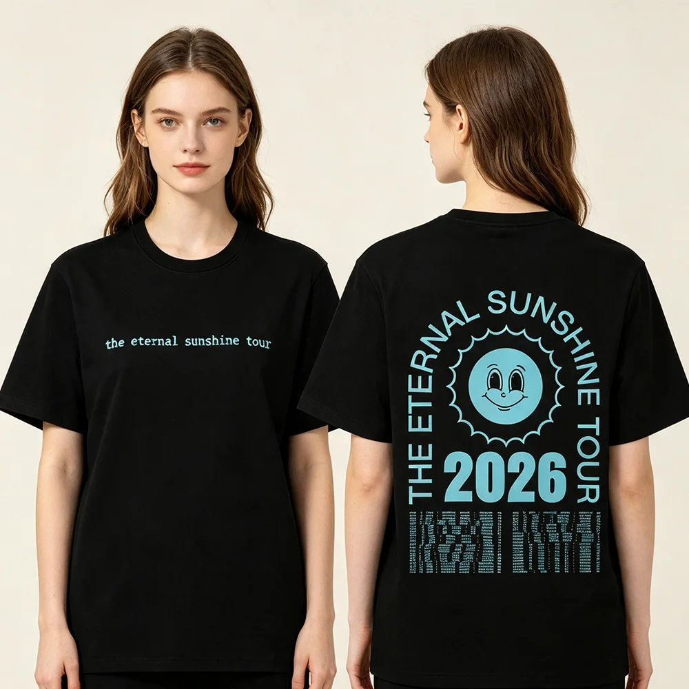 Ariana Grande The Eternal Sunshine Tour 2026 T Shirt Women Men High Quality Pure Cotton Tees O-neck Short Sleeve Comfortable Top