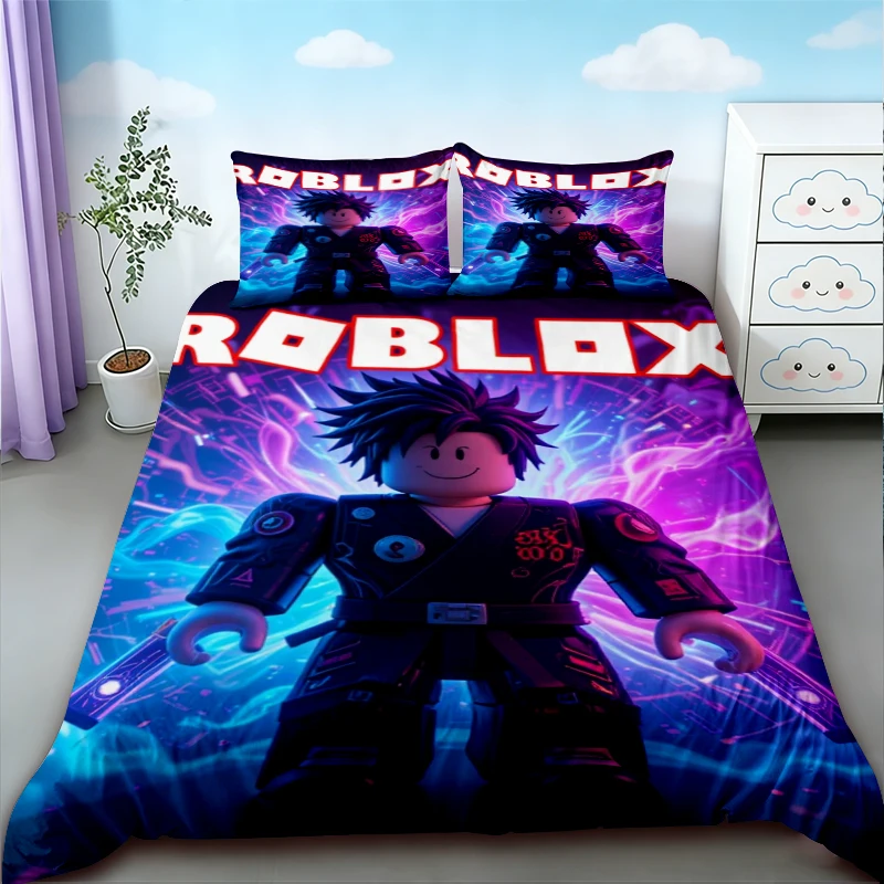 

Duvet Cover Roblox Cartoon Bedding Set Quilt Cover for Children Teens Bedroom Decor Dormitory Holiday Gifts Queen King