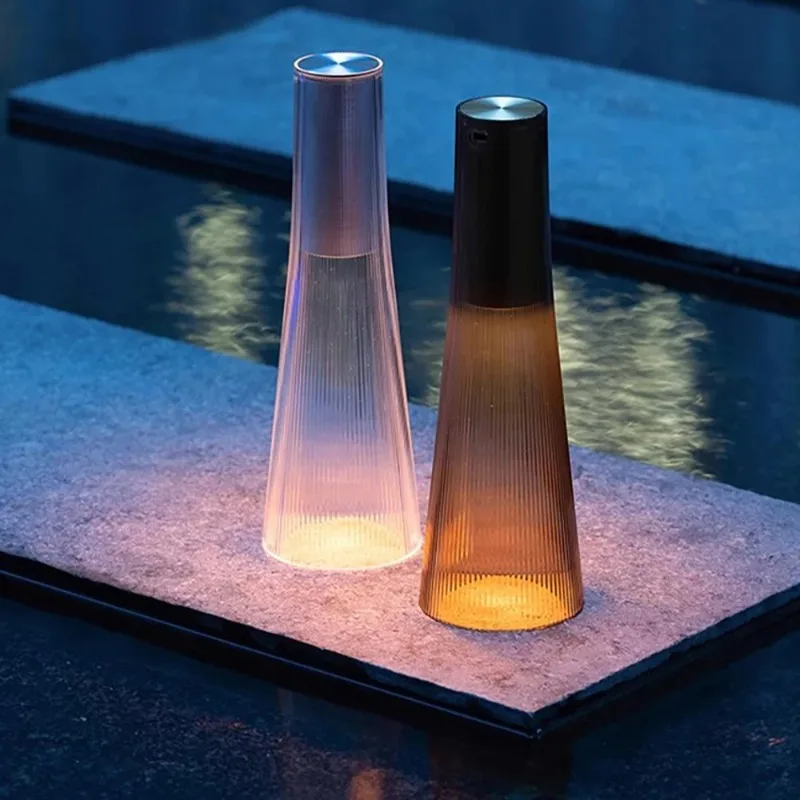 

Acrylic rechargeable table lamp with touch switch for stepless dimming restaurant bar night light