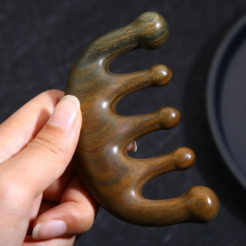 

Body Meridian Massage Comb Sandalwood Five Wide Tooth Comb Acupuncture Therapy Blood Circulation Anti-static Smooth Hair