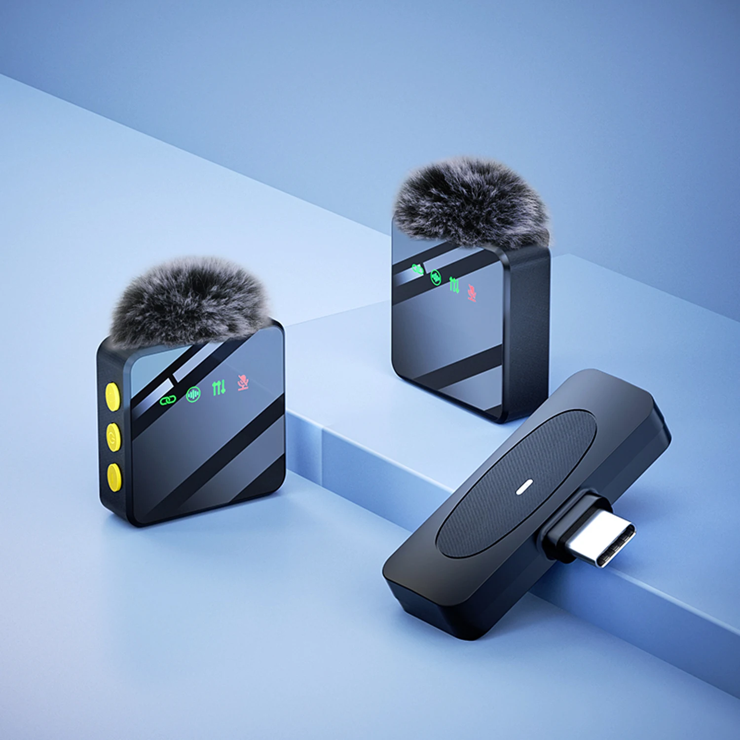 Professional wireless lavalier microphone for type-C phones computers universal for Vlog short video interviews conferences