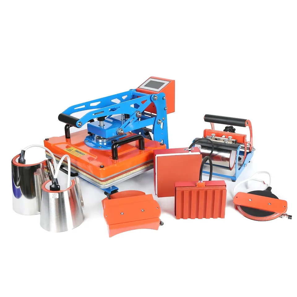 8 In 1 Combo Multifunctional 12*15 High Pressure T-Shirt Printing Sublimation Machine Heat Press Machine