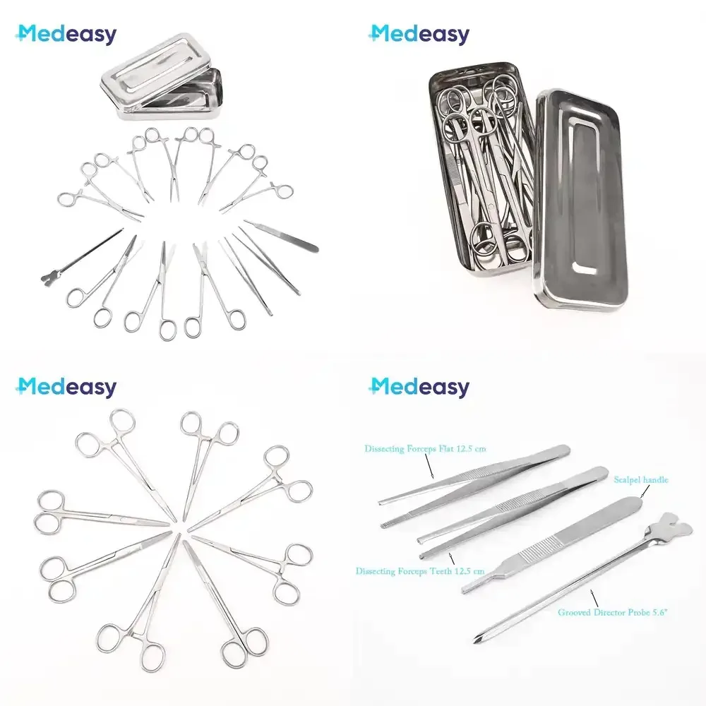2026 Hot Selling High Quality 13 Piece Basic Minor Surgery Kit with Instruments Forceps Scissors