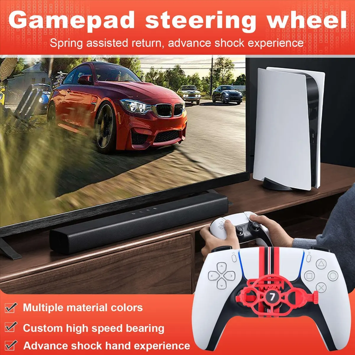 Gamepad Steering Wheel Racing Game Controller for Handle Game Joystick Gaming Handle Accessories A-ABLM view 5