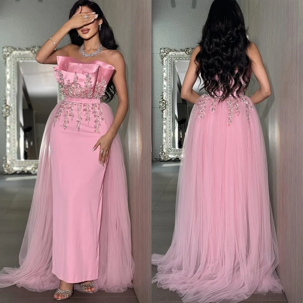Personalizado em linha reta sem alças elegante vestido de noite formal moda moderna vestidos de celebridades de alta qualidade vestidos de ocasião sob medida