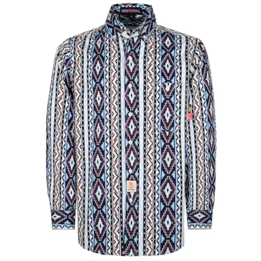 

Рубашка BOCOMAL FR с принтом в стиле бохо, на пуговицах, огнестойкая, NFPA2112 CAT2, рабочая рубашка