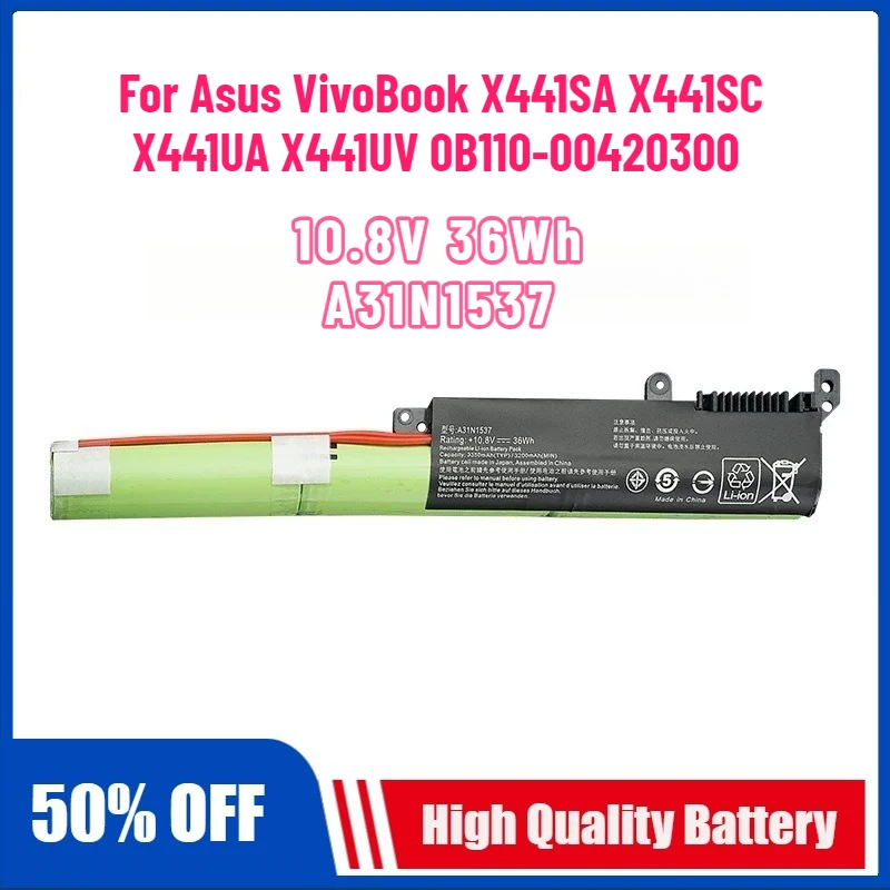 10.8V 36Wh A31N1537 Laptop Battery for Asus VivoBook X441SA X441SC X441UA X441UV 0B110-00420300 Notebook Battery
