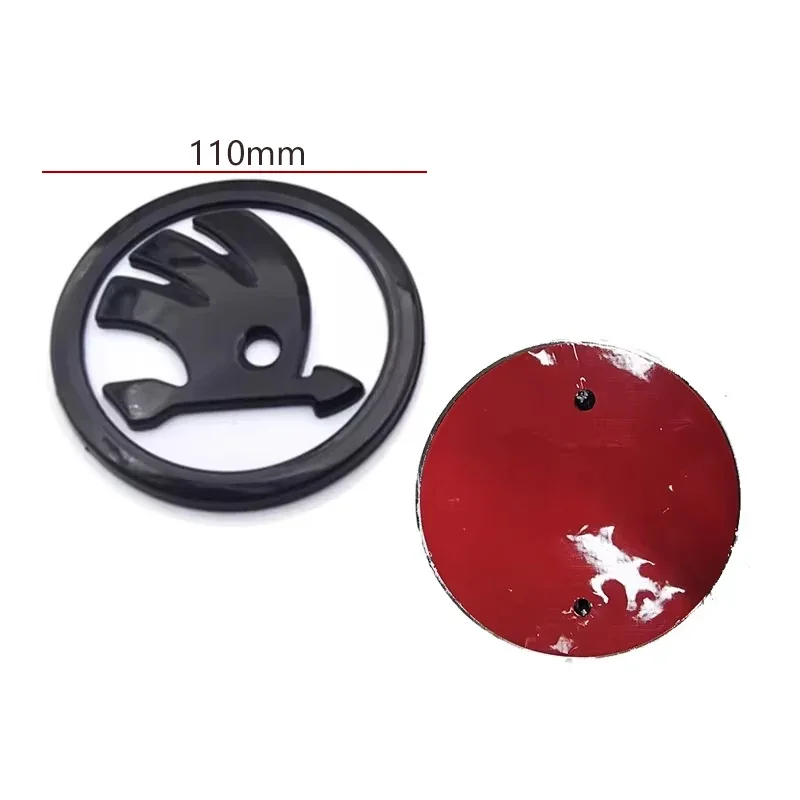 2025 Hot 110 mm Emblem für SKODA Superb Fabia Kamiq Kodiaq Karoq Octavia Citigo Yeti Rapid Vision Auto-Kopfbedeckungsabzeichen vorne hinten