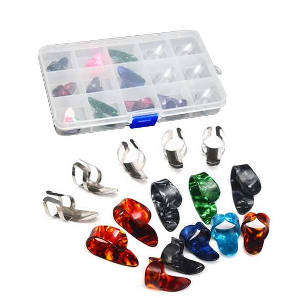 

15pcs Set Finger Picks Ultra Thin Durable Finger Cots Thumb Protectors for Acoustic Thumb Picks For Guitar Bass