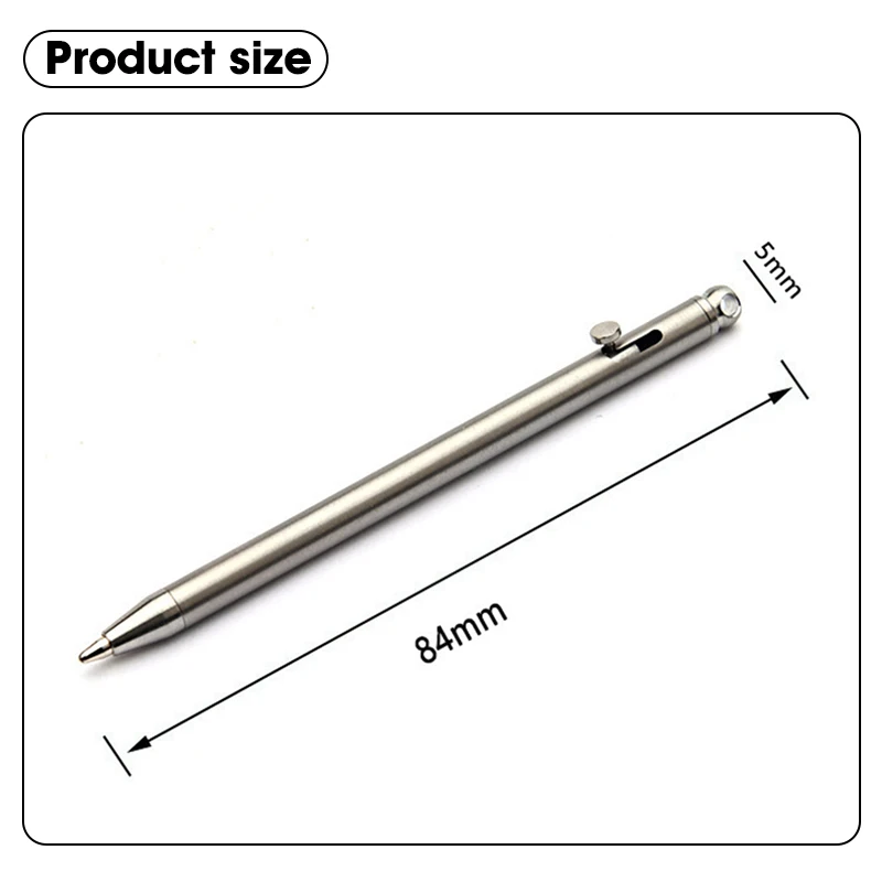 Portable Mini Titanium Pen EDC Gadget Keychain Titanium Ballpoint Pen Bolt Action Pen Outdoor Travel Creative Signature Pen