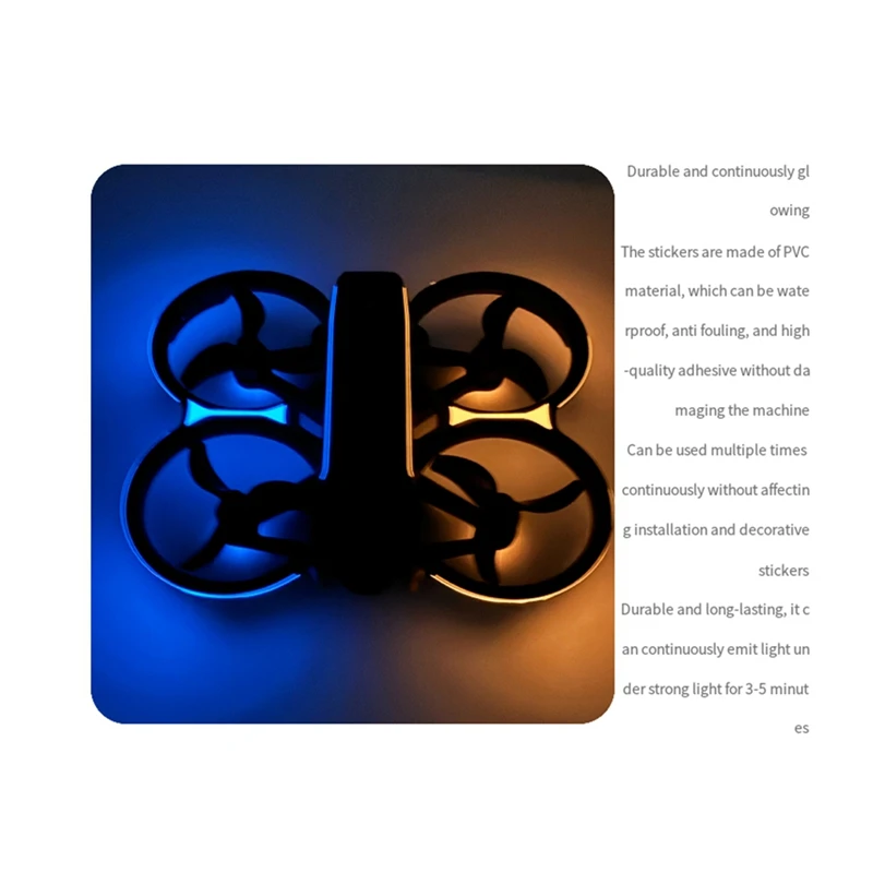 Светящаяся наклейка для DJI Avata 2, водонепроницаемая и противообрастающая наклейка на ночник, флуоресцентные цветные аксессуары