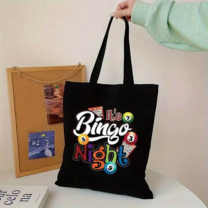 Bingo Perfect Night Pattern Large Capacity Handbag，Fashionable and minimalist style，Durable Material，Suitable for parties、Travel