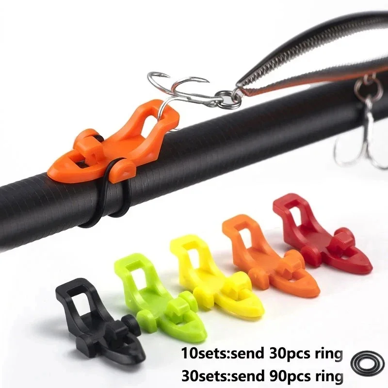 10-20sets Fishing Rod Pole Hook Keeper Lure Bait Holder Lure Accessories Jig Hooks Safety Keeping Holder Fishing Tool