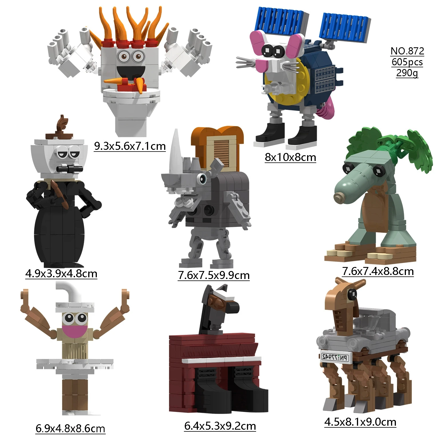 Juego de terror, cerebro italiano, juguete de bloques de construcción Tralalero Tralala Larlla Boneca Ambalamtu, juguete de bloques de construcción, estatuilla de regalo