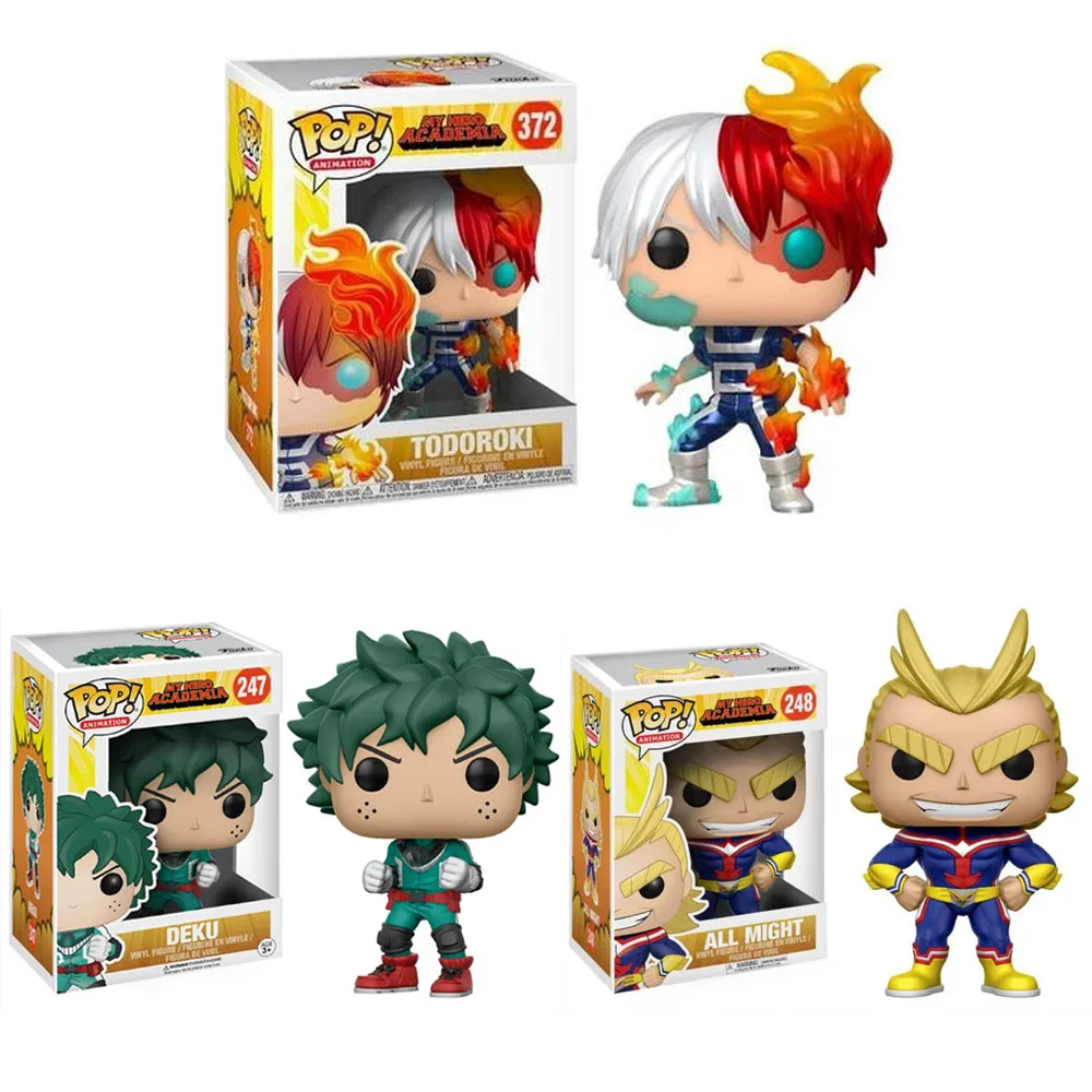 Funko Pop My Hero Academia Deku #247 Todoroki #372 All Might #248 Vinyl Action Figures Dolls Gift for Children