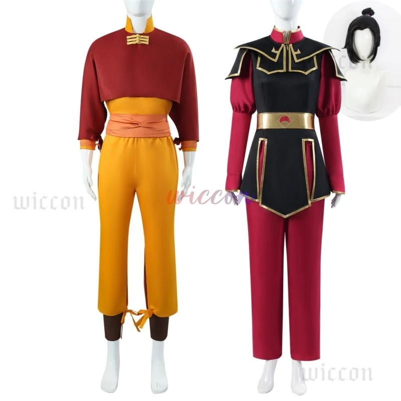 Anime Avatar Cosplay The Last Airbender Azula Cosplay Aang Cosplay Costume Halloween Cosplay Clothings with Wig Suit xxxl