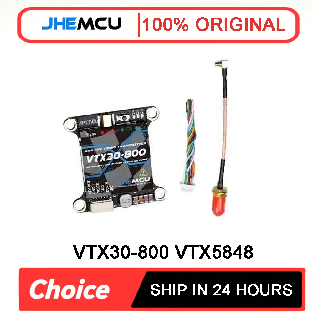 JHEMCU RuiBet Tran-3016W 5.8G 40CH 1.6W PitMode 25mW 200mW 400mW 800mW 1600mW Adjustable VTX 2-6S 30X30mm for FPV Drone RC