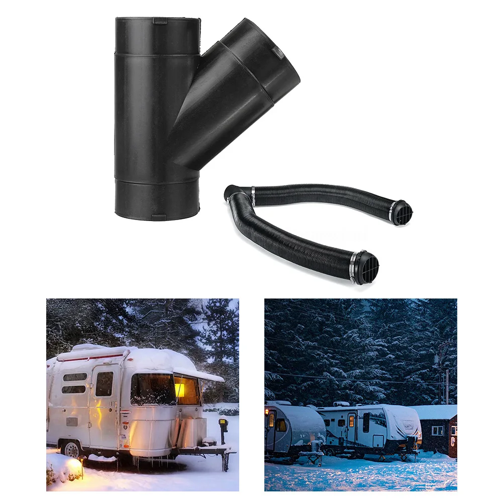 Warm Air Diverter Car Heater Ducting Pipe Car Heating System 75mm Diameter Black Color High Temperature Resistance