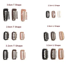 20PCS Clip In Hair Extension Wig Clips For Human Hair Bangs Snap Hair Clips For Extensions Metal Comb For Closure