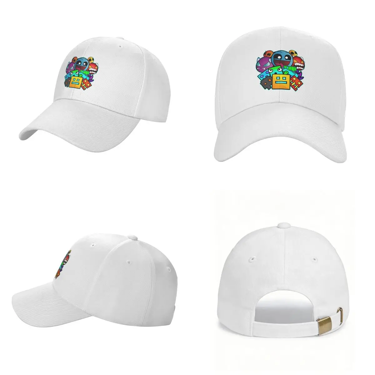 Geometry Dash Old School Gaming Cap Fashion Casual Baseball Caps Adjustable Hat Hip Hop Summer Unisex Baseball Hats