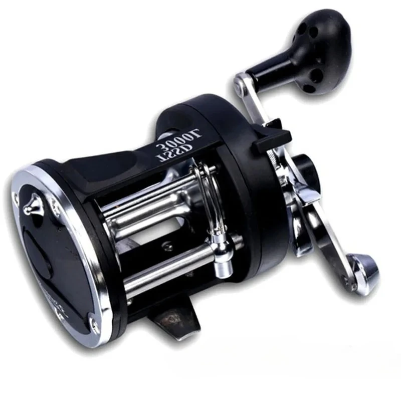 Sea Fishing Drum Reel Full Metal Head, Visual Fish Finder Boat Fishing Reel with Powerful Drag System