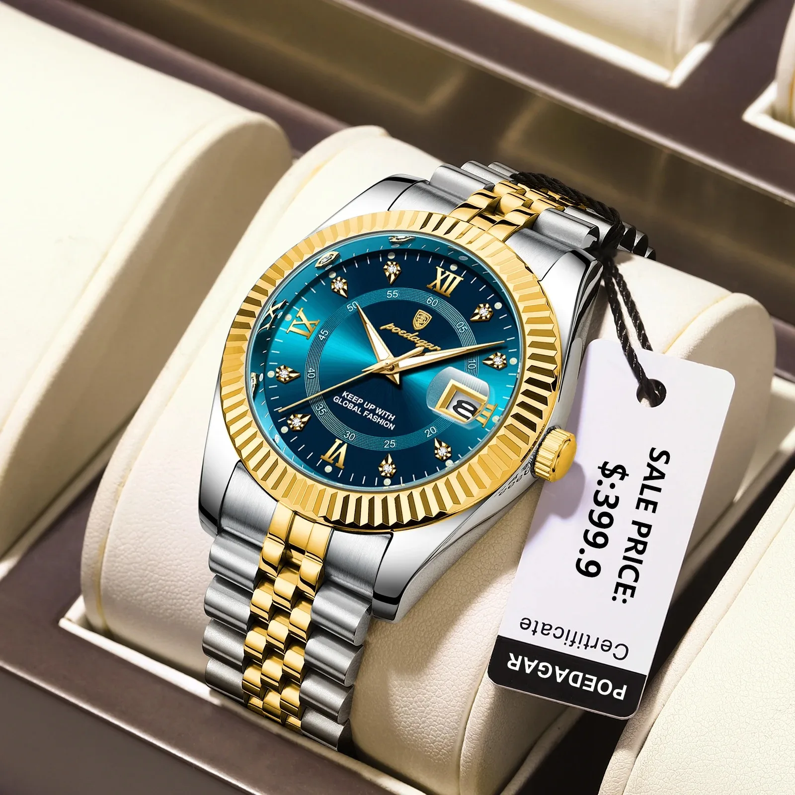 

New Casual Diamond Clock Men Luxury Watch Man Gold Automatic Watches Mens Fashion Quartz Wristwatches Relogios Mascolinos 2026