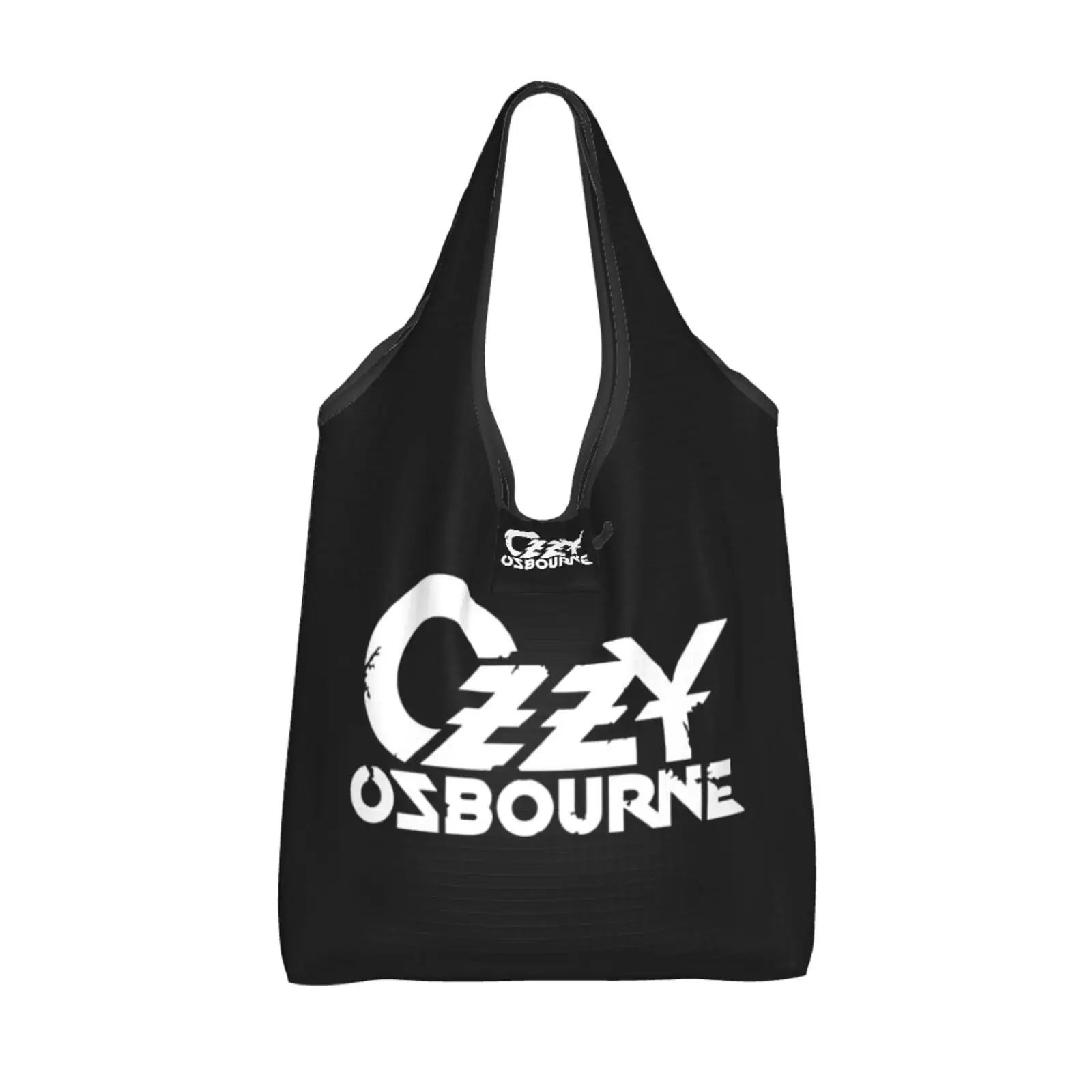 

Сумка с принтом Ozzy Osbourne, складная сумка для покупок, портативная многоразовая сумка для хранения, моющаяся с принтом