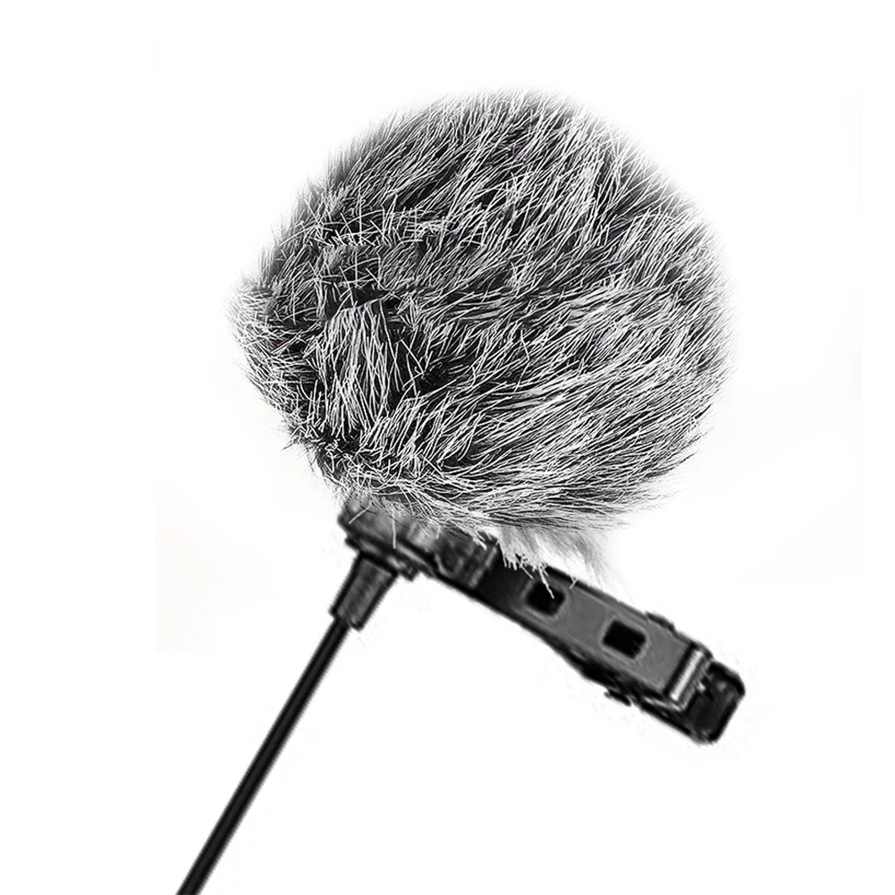 Clip-On Lavalier Microphone Windscreen Furry Windshield Mic Muff Lapel Lavalier Microphones Cover Replacemnt Parts