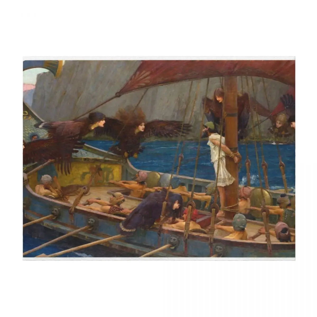 

Ulysses and the Sirens — одеяло John William Waterhouse для зимы, роскошные пледы в клетку с волосатыми плечами