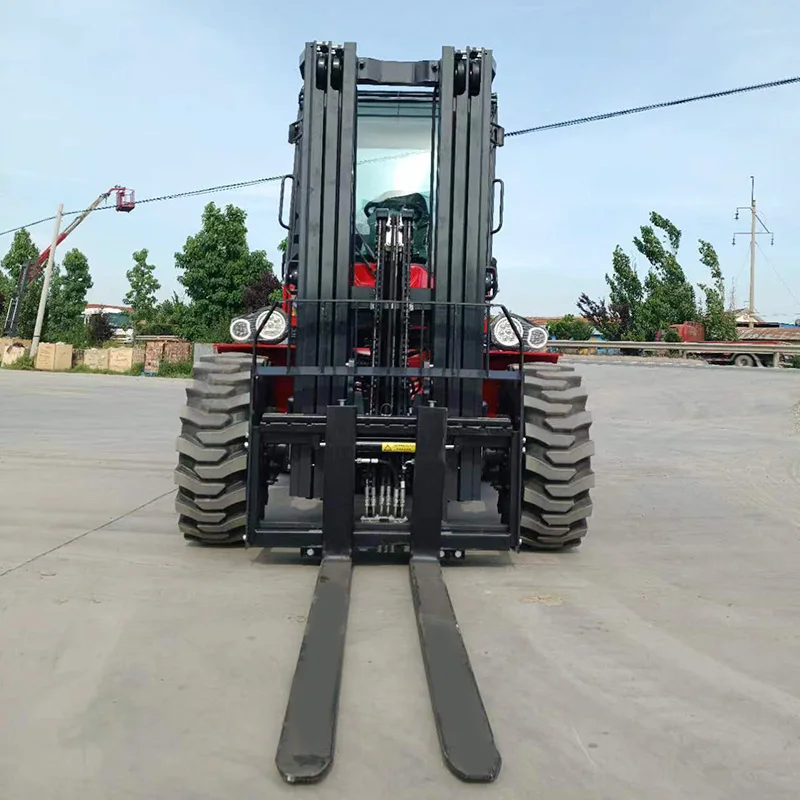 Electric Powered 4wd Rough Terrain Forklift With Lithium Battery And High Ground Clearance For Muddy Farms