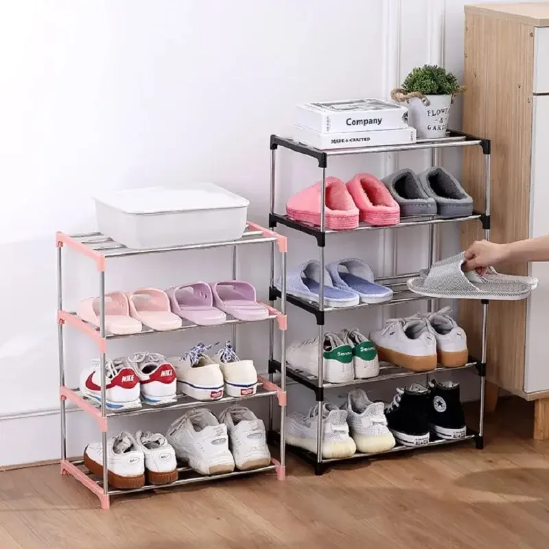 3/4 Schuhregal, mehrschichtiges und platzsparendes Schuhregal für einfache Aufbewahrung und Aufbewahrung im Haushalt, drei und vierlagige Schuhregale