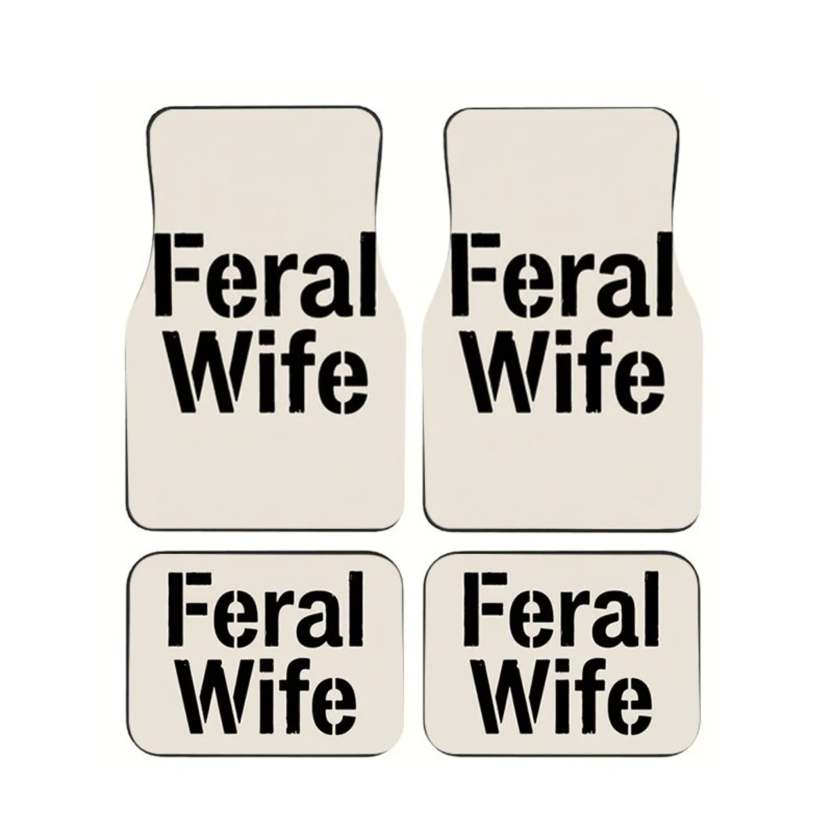 

4Pcs Bold Text Car Floor Mats Funny Sarcastic Quote Anti-Slip Waterproof Carpets Set Universal Auto Interior Accessories For SUV